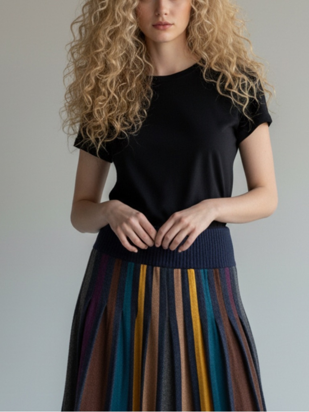 Anthropologie Sparrow Women's Multicolor Striped Knit Skirt